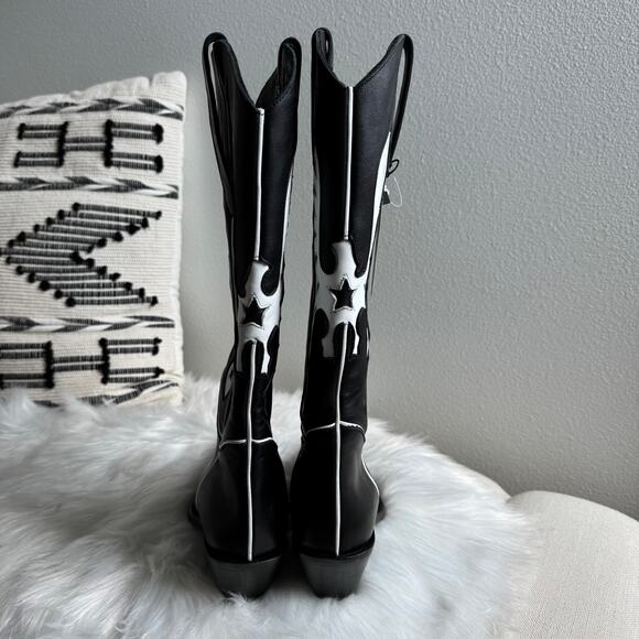 Anine Bing Black Mid Calf Tania Western Boots EU 38/ 7.5 US NEW - Picture 10 of 13